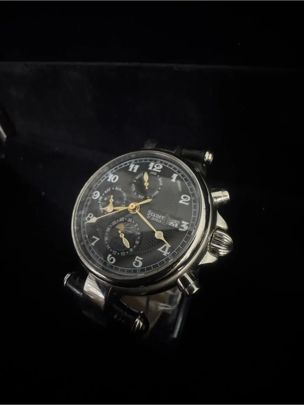 Stauer automatic Men's Black Dial Multifunction Watch